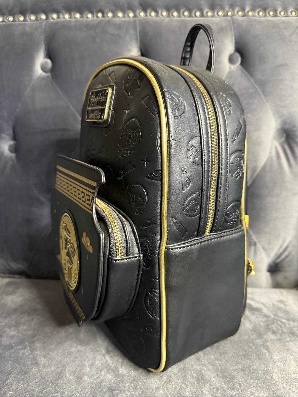 Disney Black and Gold Zodiac Mini Backpack by Loungefly - Picture 2 of 16